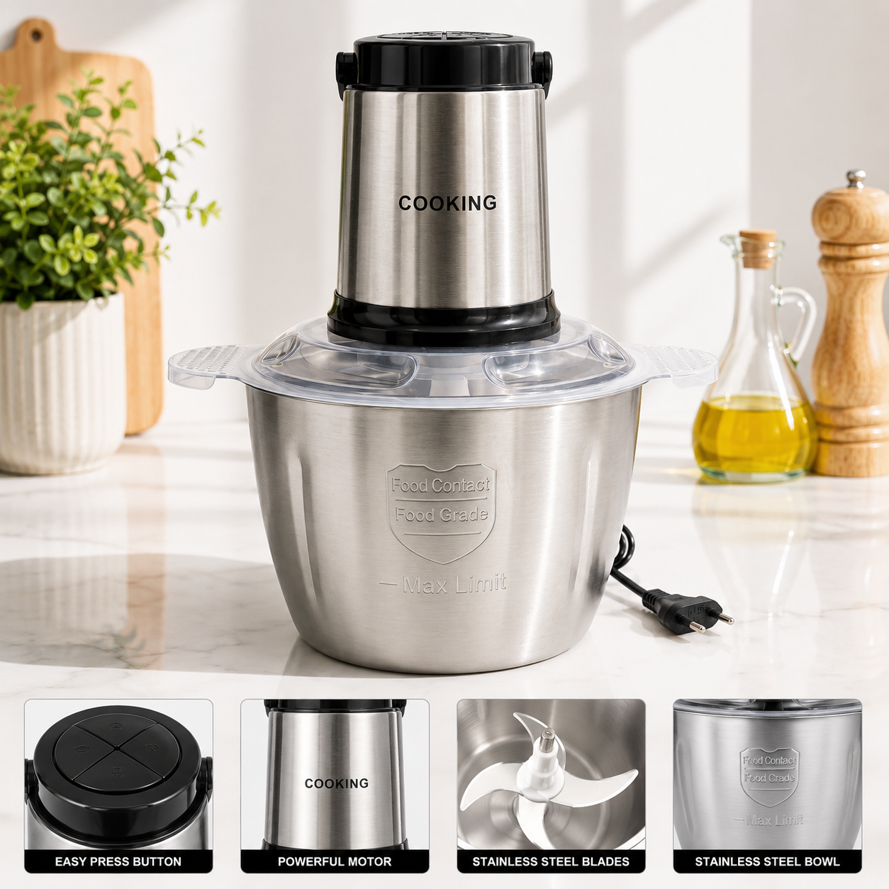 خردکن برقی کوکینگ مدل CK-3888 اورجینال | 3000 وات و کاسه 3.8 لیتری