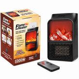 مینی هیتر برقی پریزی 1000 وات مدل Flame Heater (طرح شومینه + ریموت کنترل)