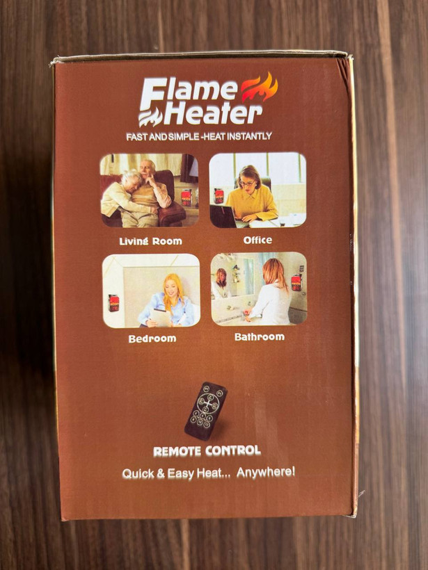 مینی هیتر برقی پریزی 1000 وات مدل Flame Heater (طرح شومینه + ریموت کنترل)