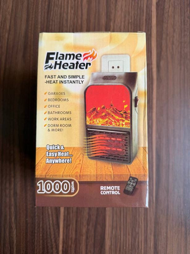 مینی هیتر برقی پریزی 1000 وات مدل Flame Heater (طرح شومینه + ریموت کنترل)