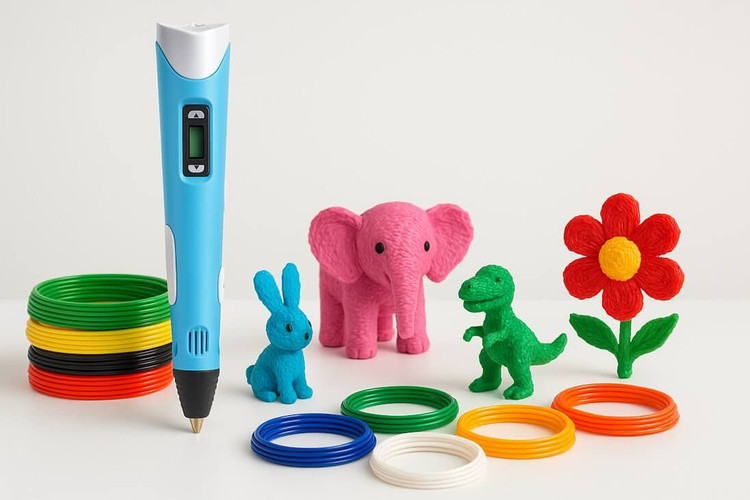 قلم طراحی سه بعدی مدل 3D PEN-2 اورجینال | نمایشگر دار با تنظیم سرعت و پشتیبانی از فیلامنت PLA و ABS